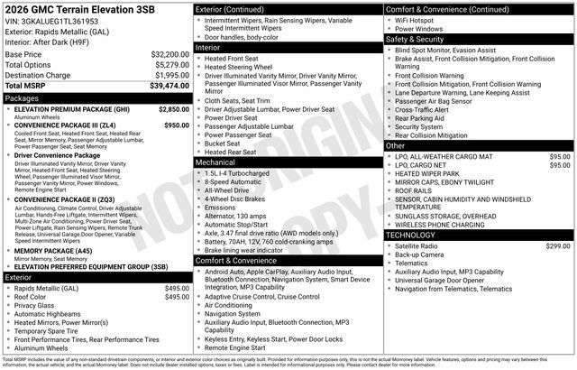 New 2026 GMC Terrain Elevation w/ Elevation Premium Package image 24