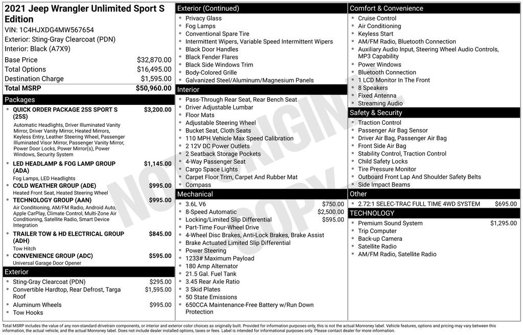 Used 2021 Jeep Wrangler Unlimited Sport image 29