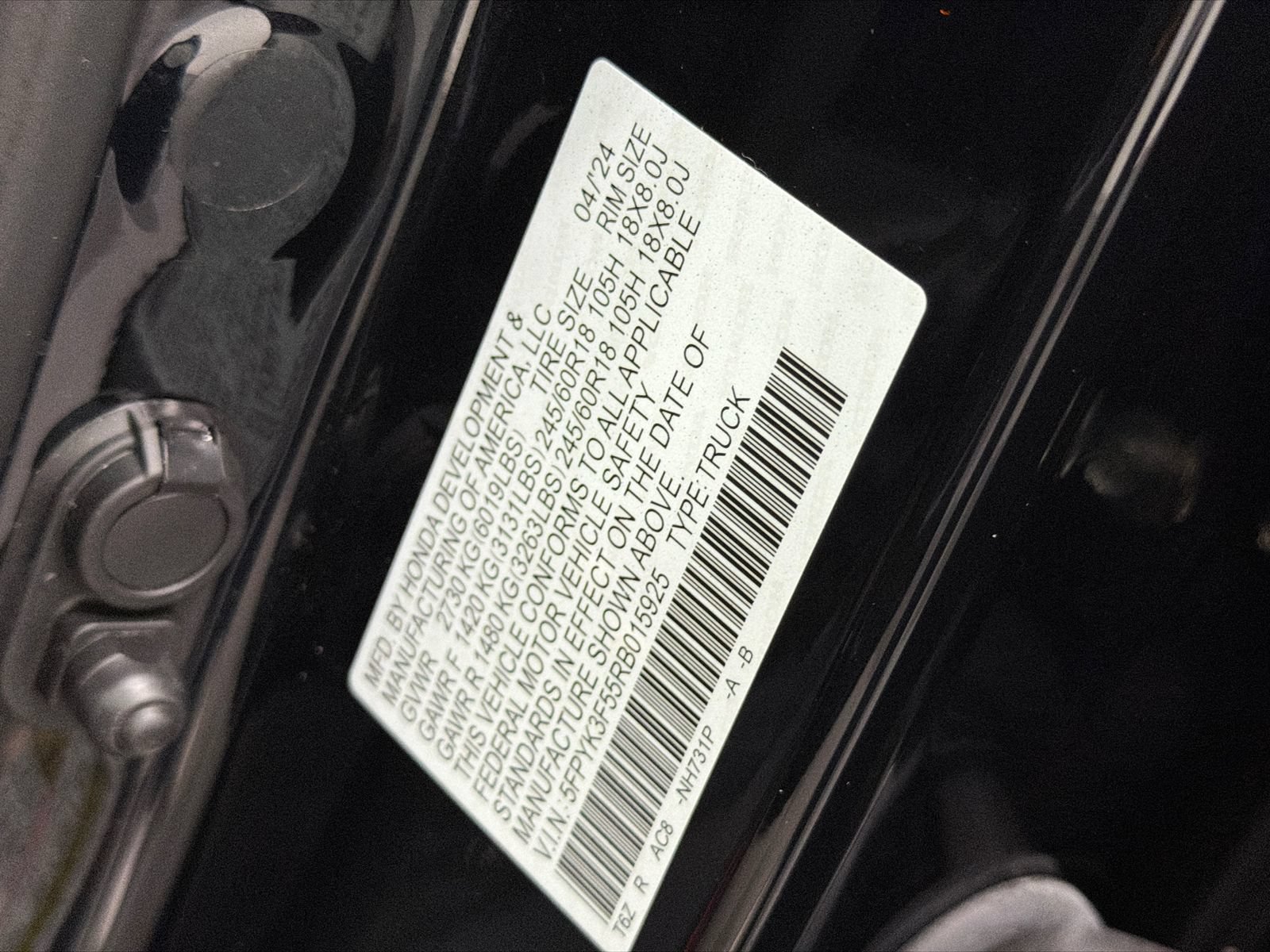 Used 2024 Honda Ridgeline RTL image 17