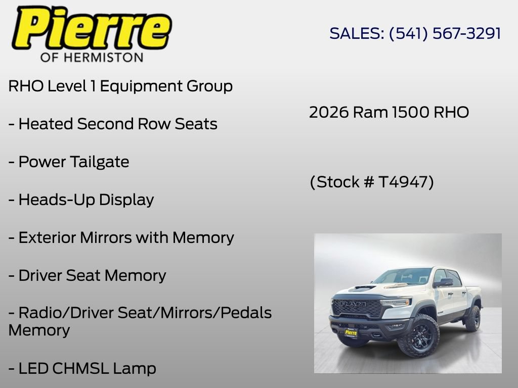 New 2026 RAM 1500 RHO w/ RHO Level 1 Equipment Group AWD/4WD image 18