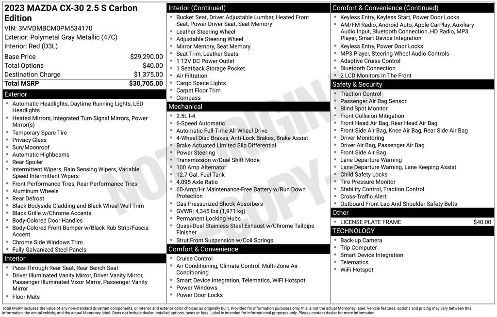 Certified 2023 MAZDA CX-30 AWD 2.5 S w/ Preferred Package image 10