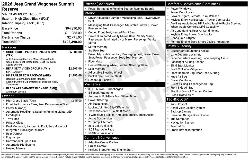 New 2026 Jeep Grand Wagoneer Summit AWD/4WD image 6