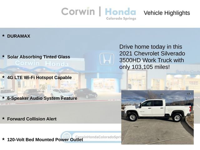 Used 2021 Chevrolet Silverado 3500 W/T w/ Gooseneck/5TH Wheel Package image 7