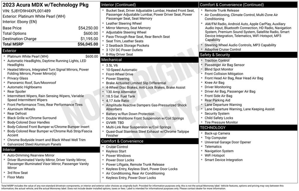 Used 2023 Acura MDX FWD w/ Technology Package image 47