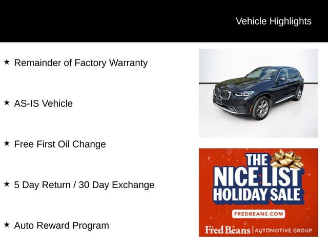 Used 2023 BMW X3 xDrive30i w/ Premium Package image 3