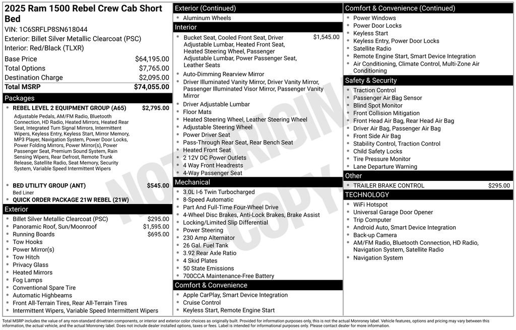 Used 2025 RAM 1500 Rebel w/ Rebel Level 2 Equipment Group AWD/4WD image 34