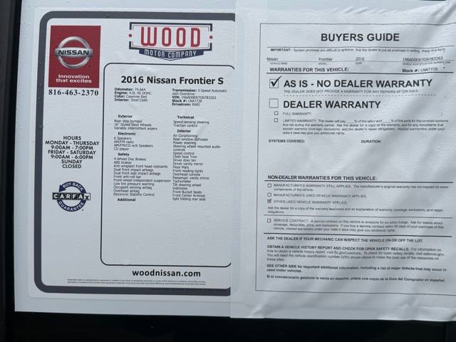 Used 2016 Nissan Frontier S image 10