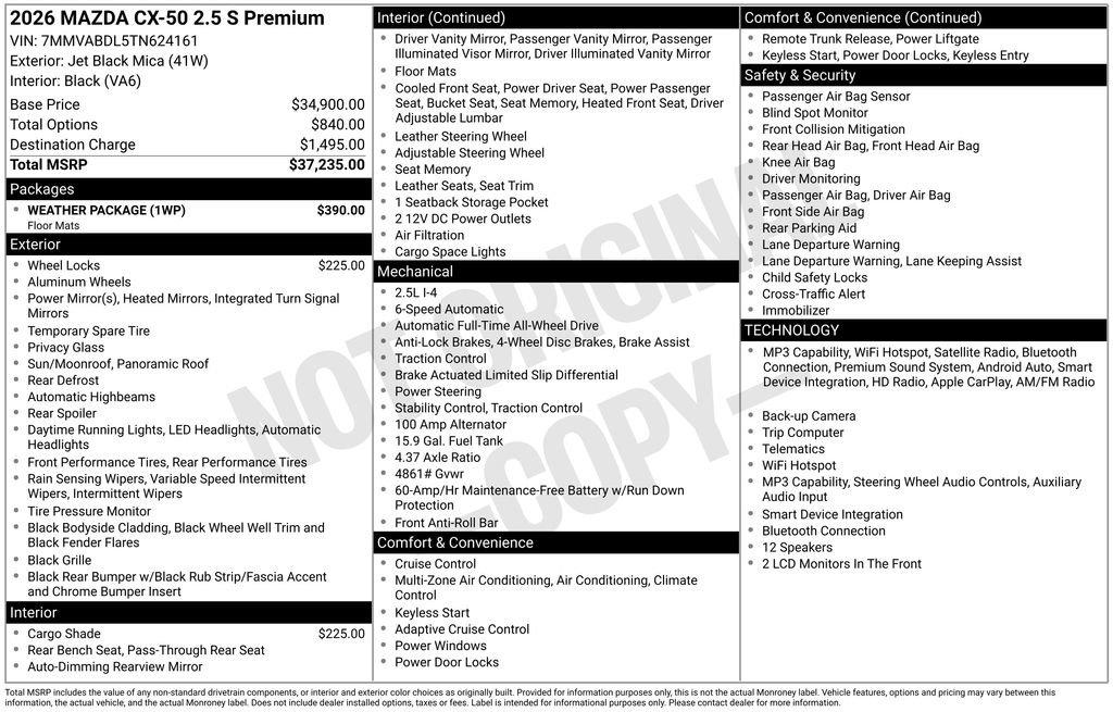 New 2026 MAZDA CX-50 AWD 2.5 S w/ Weather Package image 24