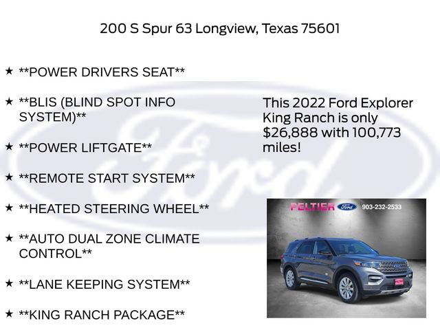 Certified 2022 Ford Explorer King Ranch w/ Class IV Trailer Tow Package RWD image 17