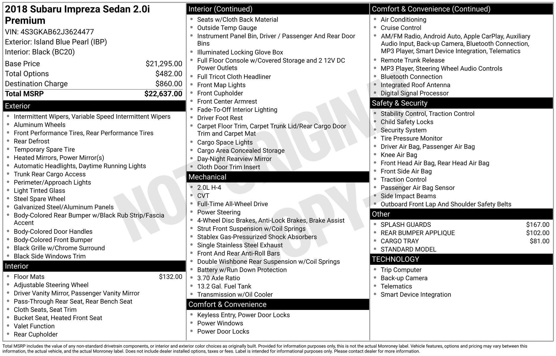 Used 2018 Subaru Impreza 2.0i Premium image 5