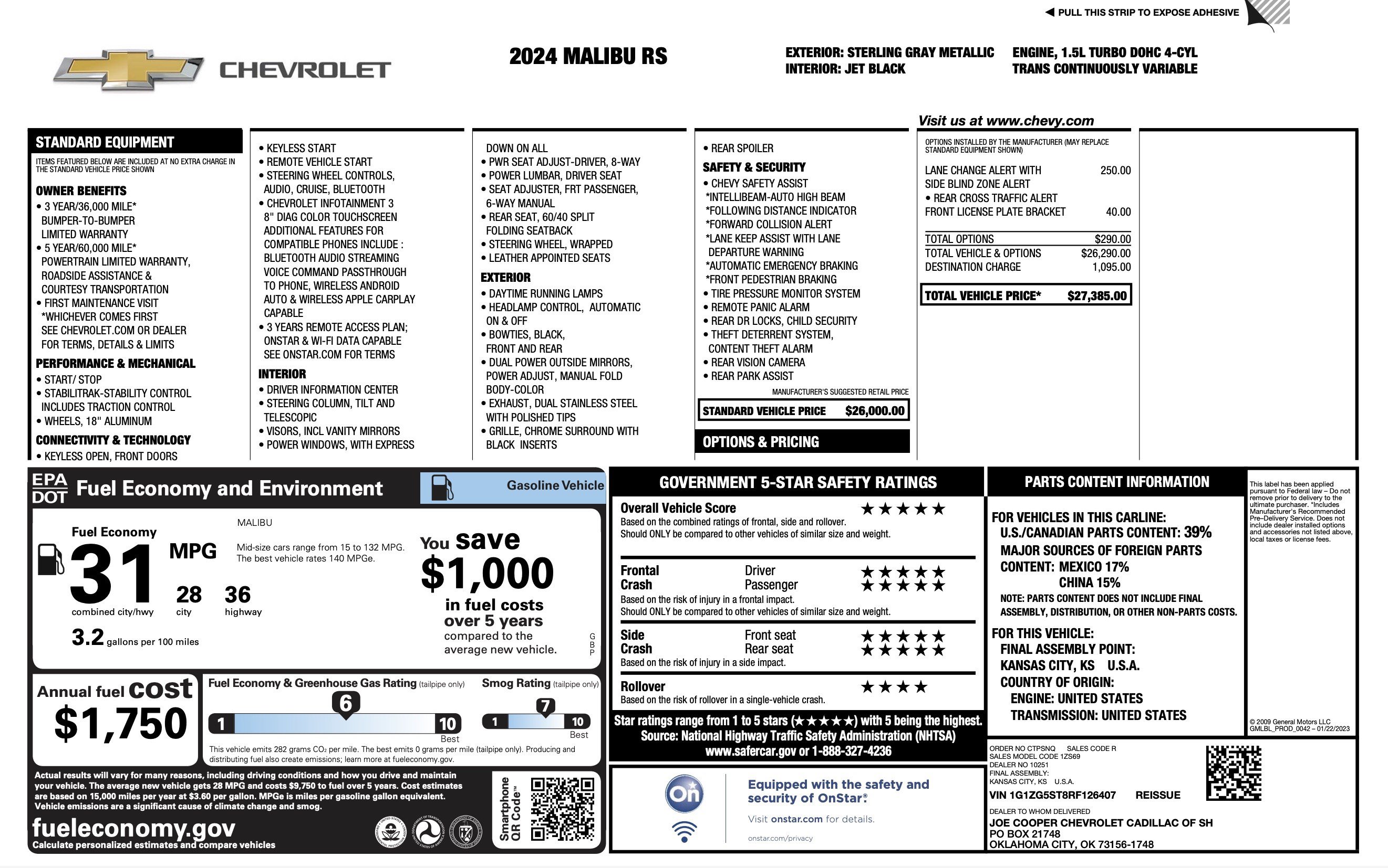 Used 2024 Chevrolet Malibu RS FWD image 2