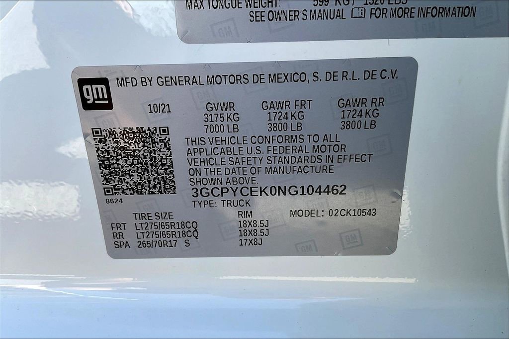 Used 2022 Chevrolet Silverado 1500 Custom Trail Boss w/ LPO, Dark Essentials Package image 35