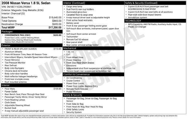 Used 2008 Nissan Versa Sedan w/ Convenience Pkg FWD image 24
