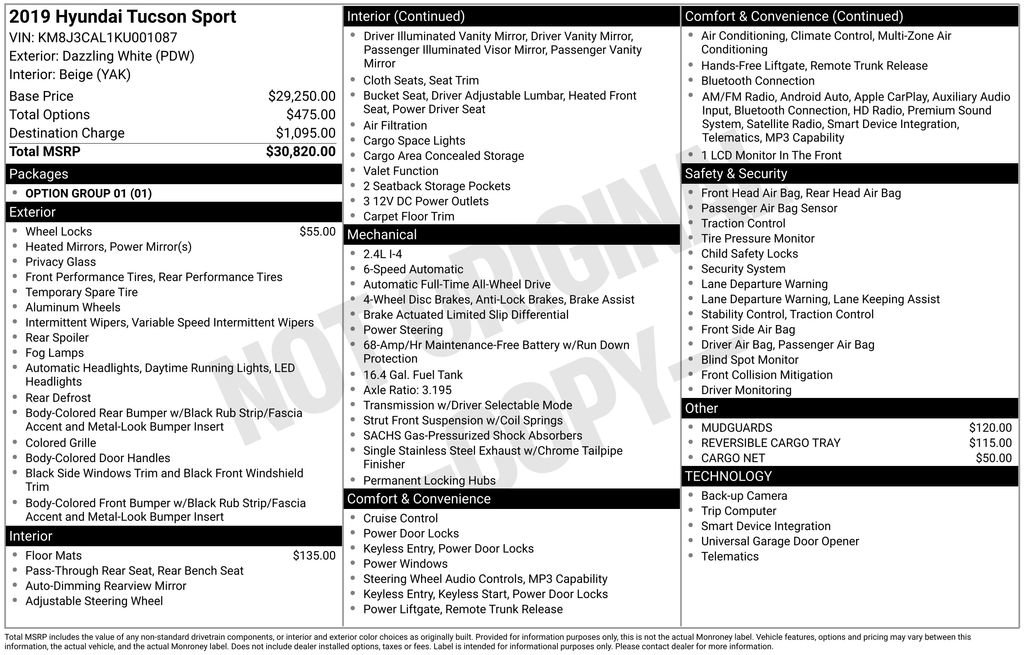 Used 2019 Hyundai Tucson Sport AWD/4WD image 34