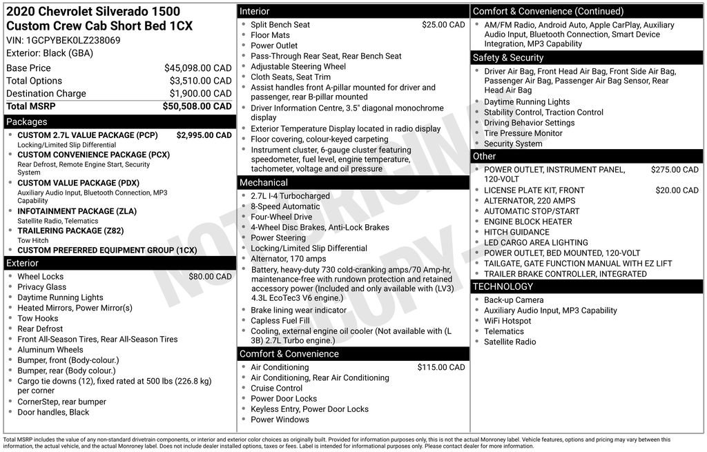 Used 2020 Chevrolet Silverado 1500 Custom w/ Custom 2.7L Value Package image 14