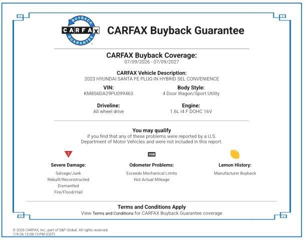 Certified 2023 Hyundai Santa Fe SEL Convenience AWD/4WD image 2