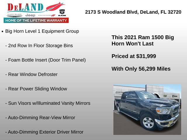 Used 2021 RAM 1500 Big Horn RWD image 2