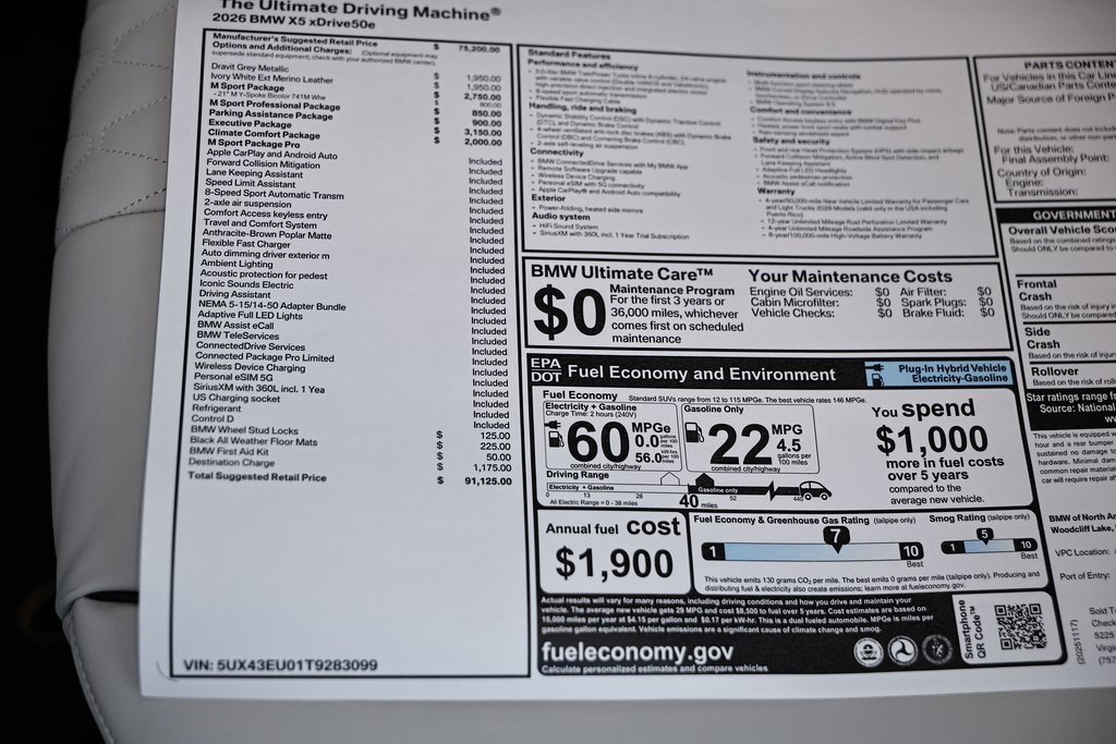 New 2026 BMW X5 xDrive50e w/ Executive Package image 41