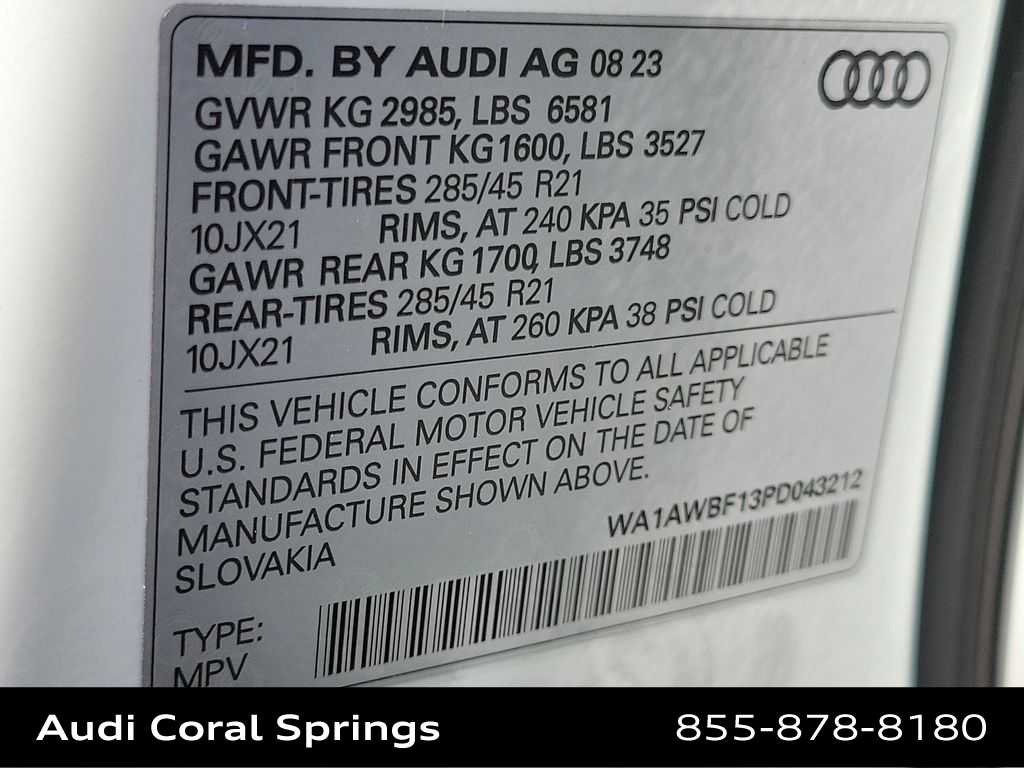 Used 2023 Audi SQ8 Premium Plus w/ Executive Package AWD/4WD image 29