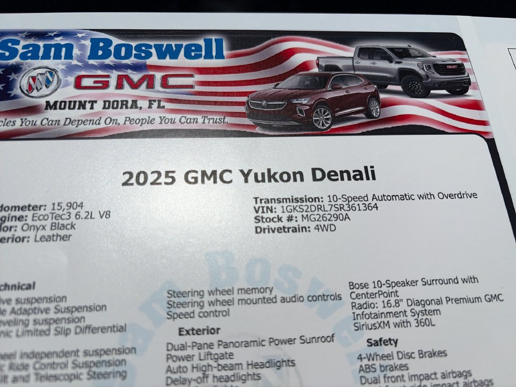 Used 2025 GMC Yukon Denali w/ Sun & Power Step Package AWD/4WD image 34