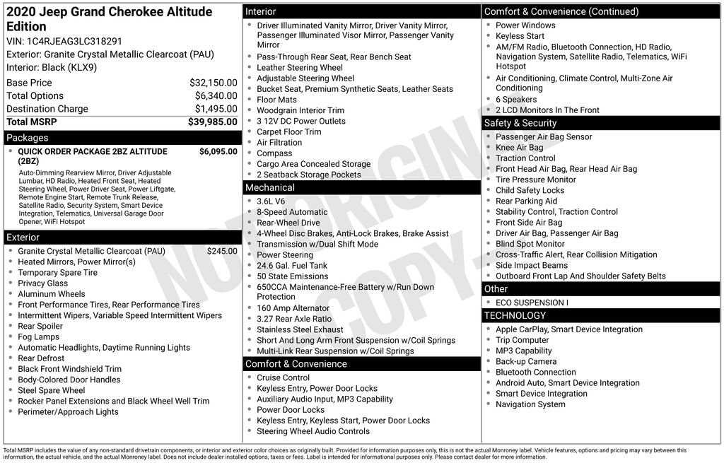 Used 2020 Jeep Grand Cherokee Altitude image 34