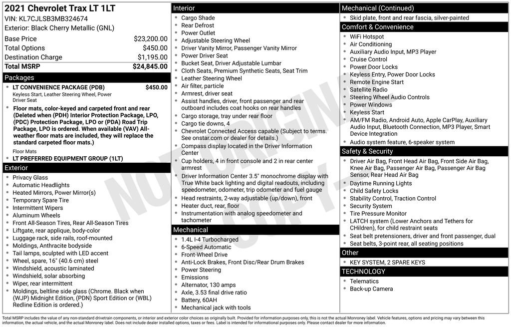 Used 2021 Chevrolet Trax LT w/ LT Convenience Package image 5