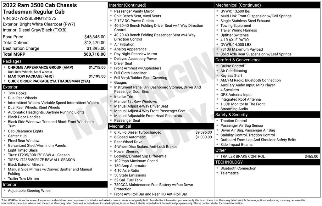 Used 2022 RAM 3500 Tradesman w/ Chrome Appearance Group image 15