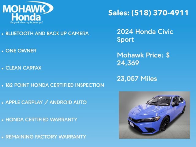 Certified 2024 Honda Civic Sport image 8
