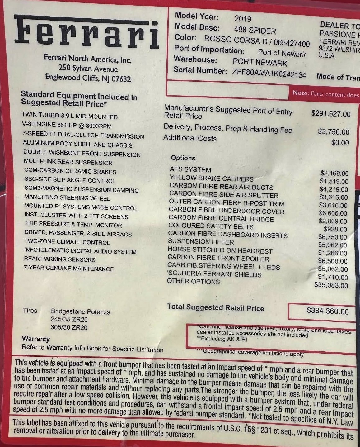 Used 2019 Ferrari 488 Spider RWD image 20