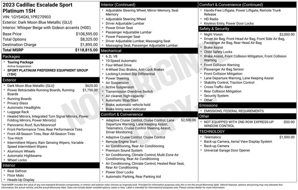 Certified 2023 Cadillac Escalade Sport Platinum image 35