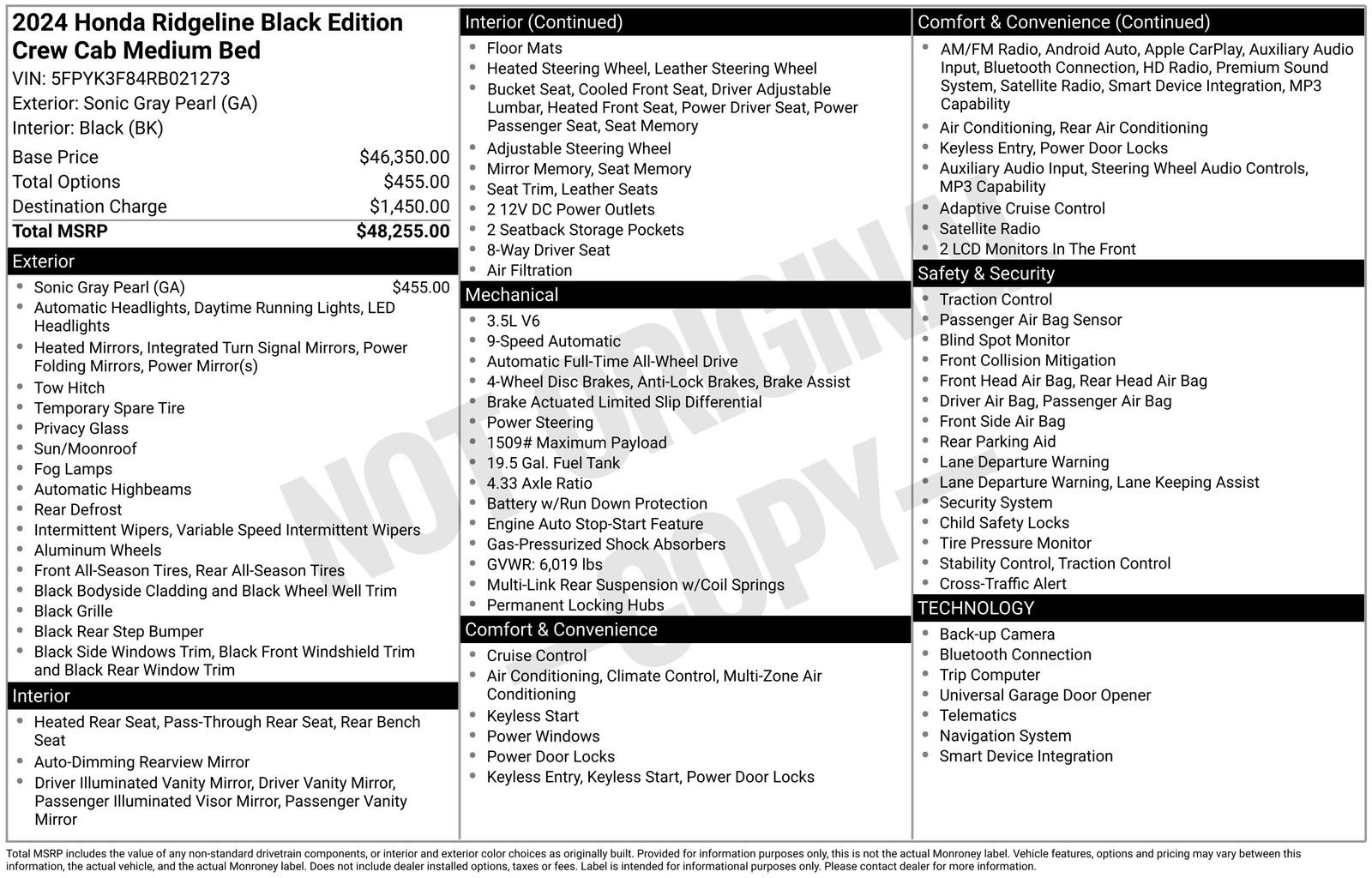 Used 2024 Honda Ridgeline Black Edition image 51