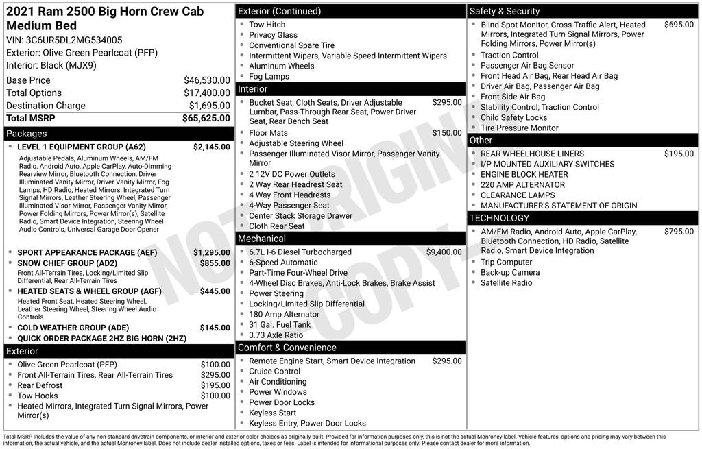 Used 2021 RAM 2500 Big Horn w/ Level 1 Equipment Group image 6