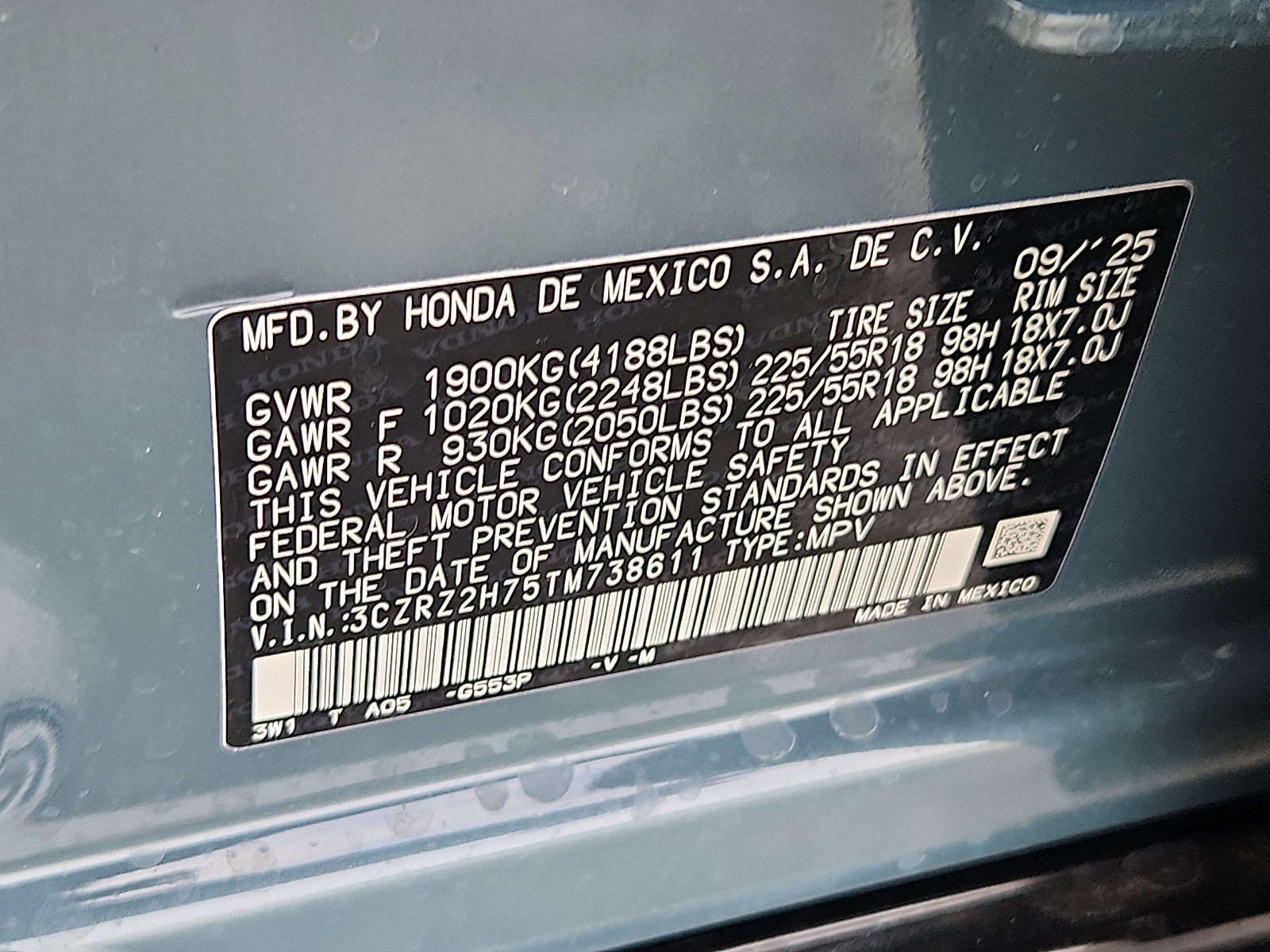 New 2026 Honda HR-V EX-L image 17