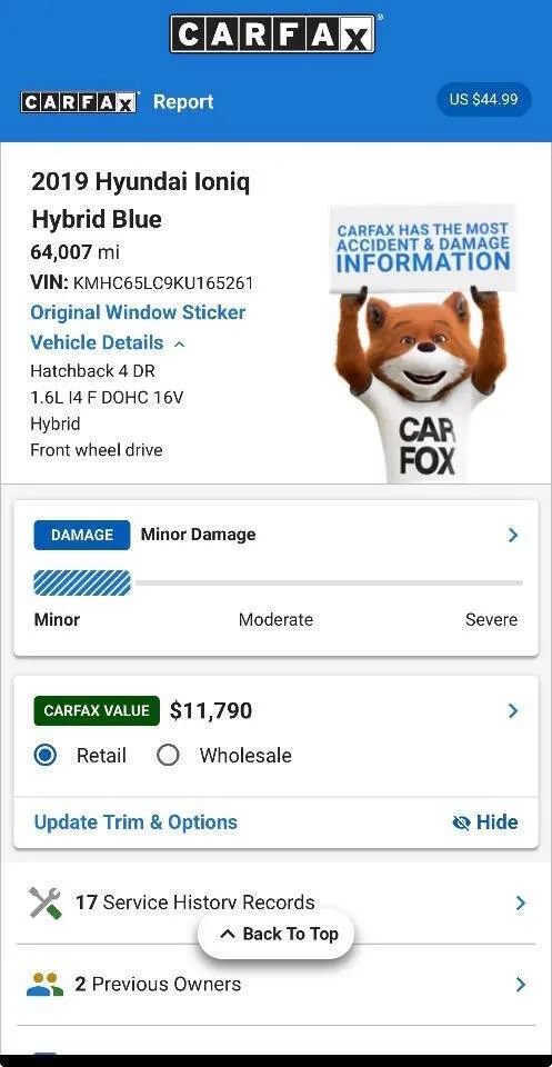 Used 2019 Hyundai Ioniq Blue FWD image 4