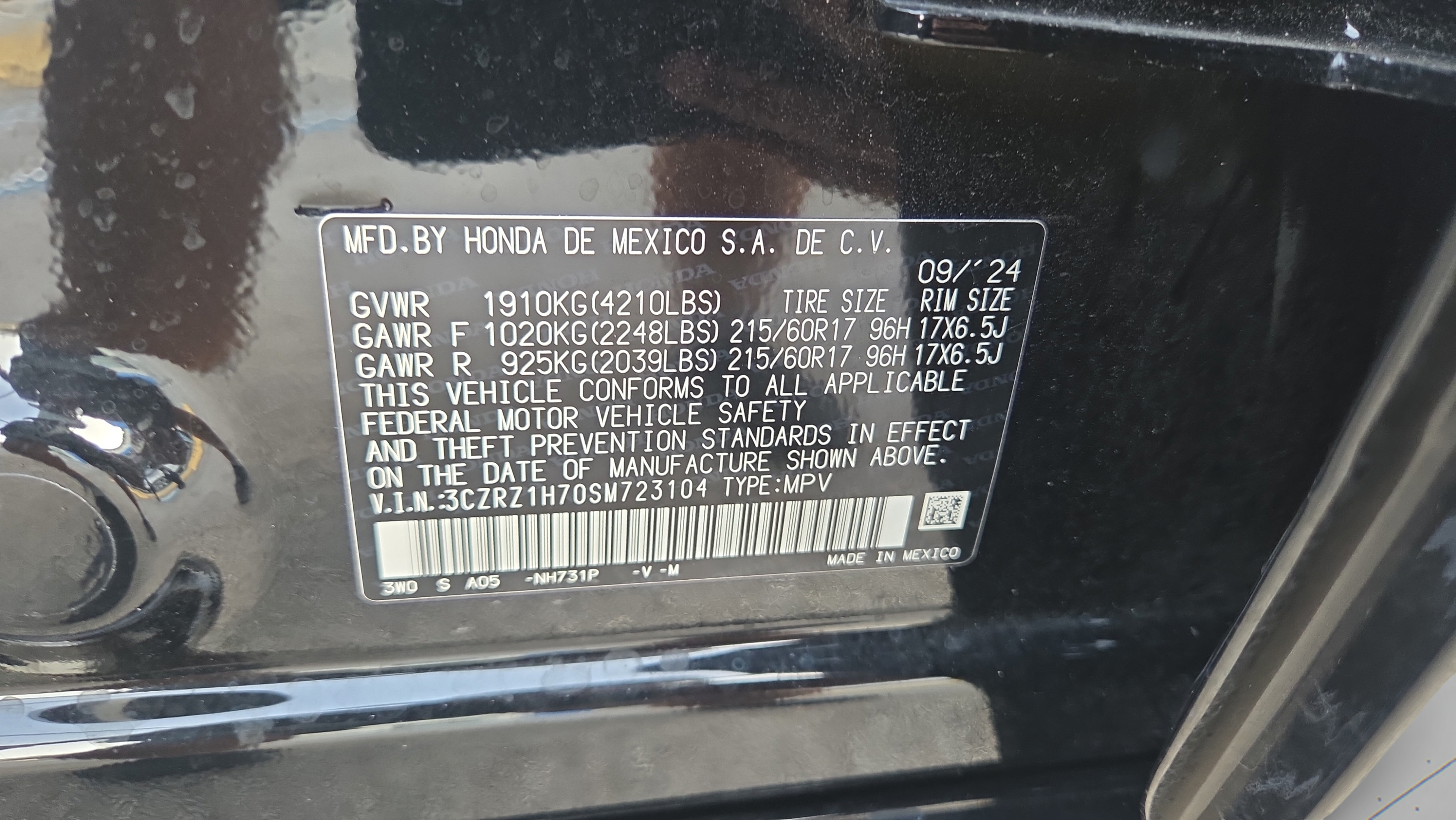 Certified 2025 Honda HR-V EX-L image 38