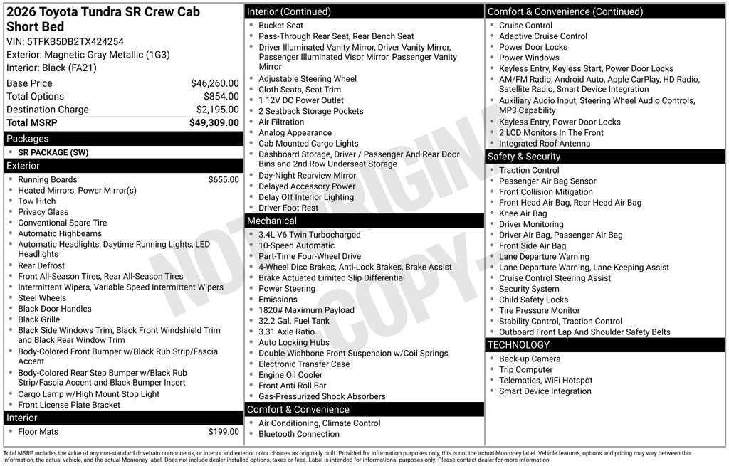 New 2026 Toyota Tundra SR AWD/4WD image 5