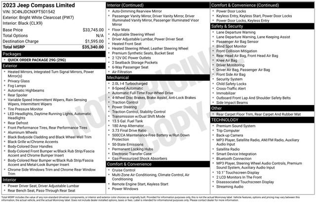 Used 2023 Jeep Compass Limited AWD/4WD image 37