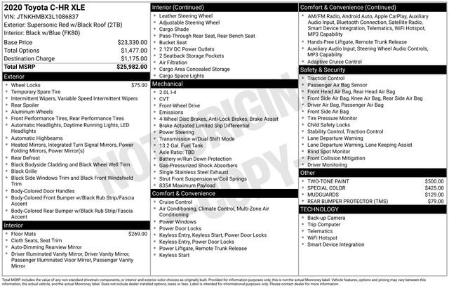 Used 2020 Toyota C-HR XLE FWD image 19