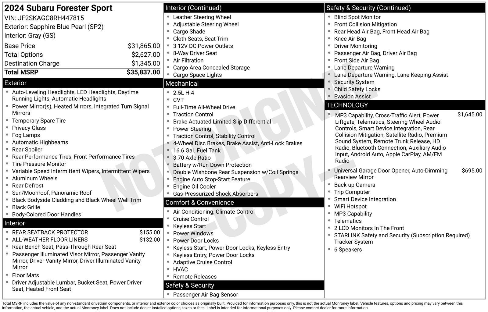 Certified 2024 Subaru Forester Sport AWD/4WD image 30
