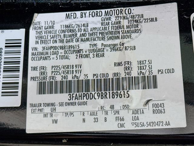 Used 2011 Ford Fusion Sport w/ 402A Rapid Spec Order Code AWD/4WD image 34