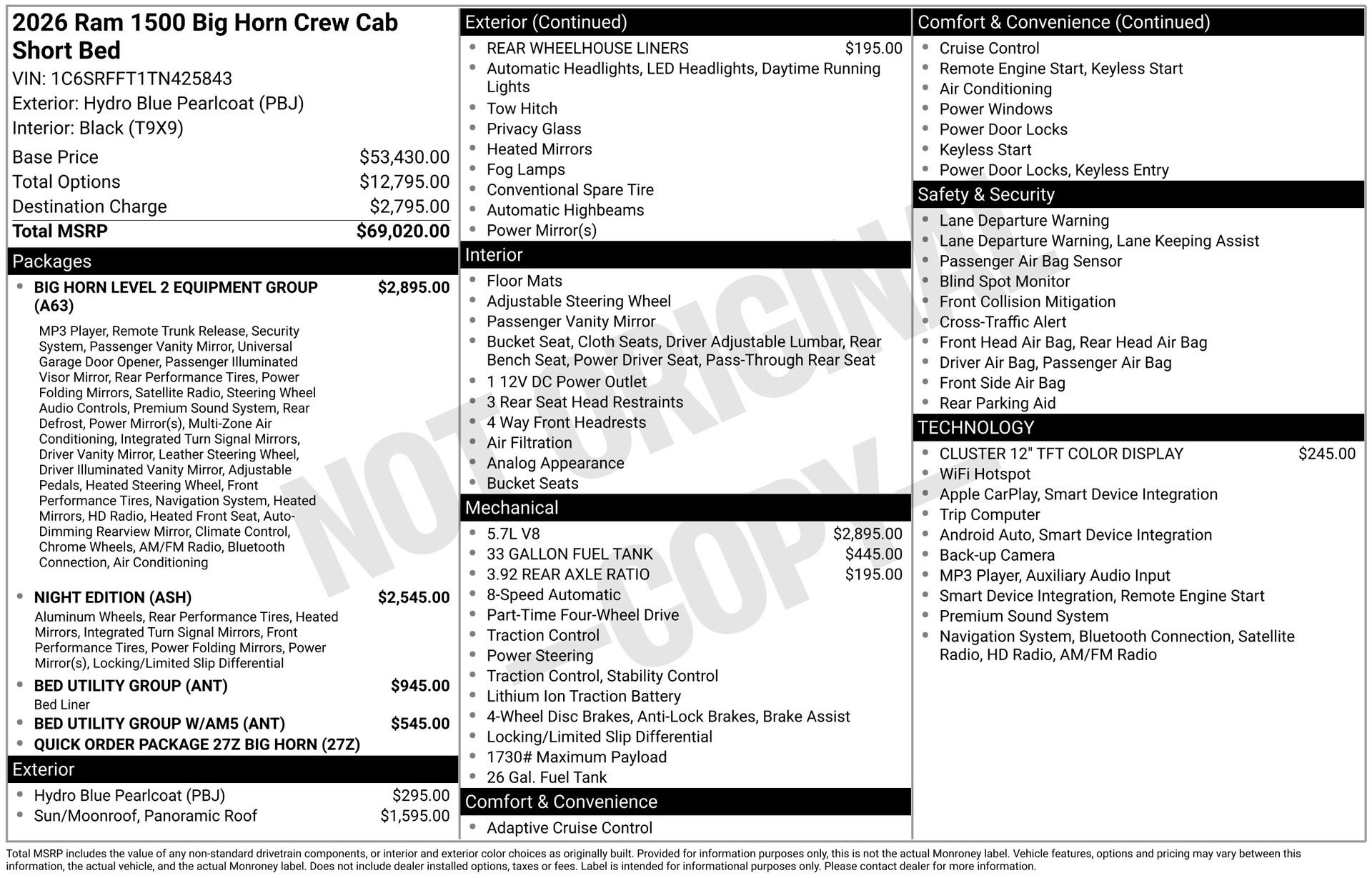 New 2026 RAM 1500 Big Horn AWD/4WD image 1
