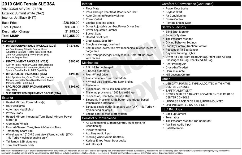 Used 2019 GMC Terrain SLE w/ Driver Convenience Package image 2