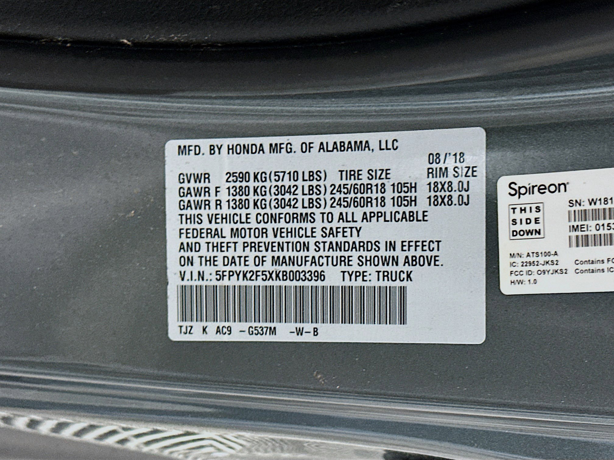 Used 2019 Honda Ridgeline RTL image 12