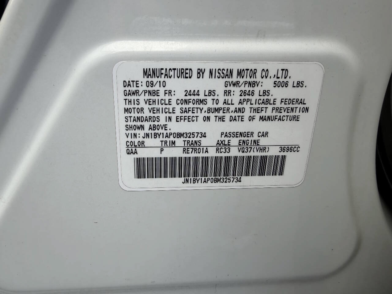 Used 2011 INFINITI M37 w/ Deluxe Touring Pkg RWD image 10