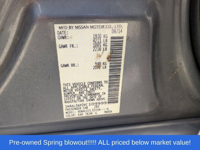Used 2015 Nissan Altima 2.5 S w/ Power Driver Seat Package FWD image 44