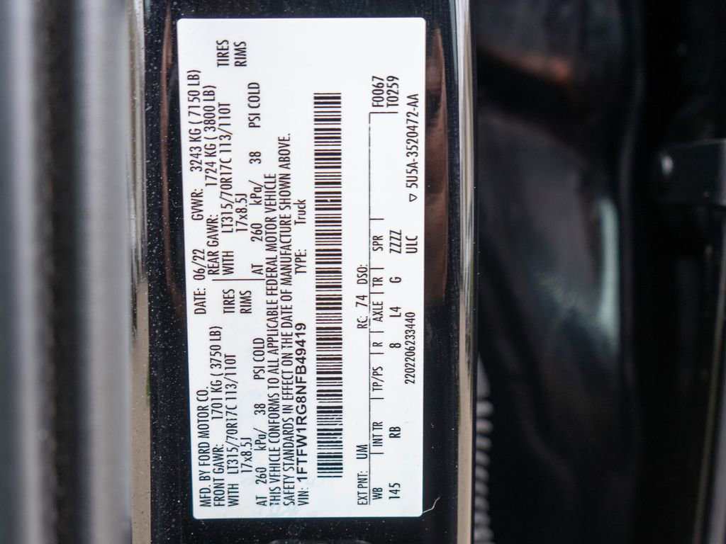 Used 2022 Ford F150 Raptor w/ Equipment Group 801A High image 41