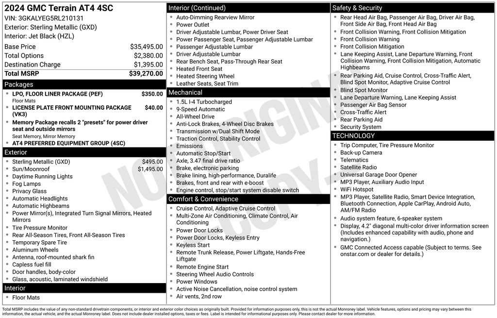 Used 2024 GMC Terrain AT4 w/ LPO, Floor Liner Package AWD/4WD image 34