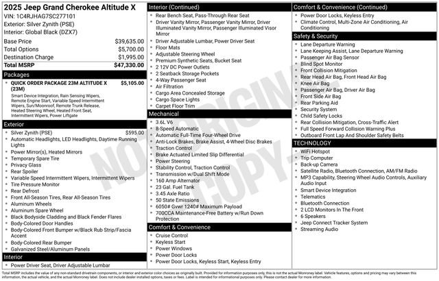 Used 2025 Jeep Grand Cherokee Altitude AWD/4WD image 5