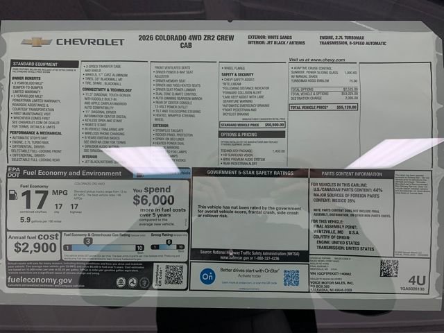 New 2026 Chevrolet Colorado ZR2 w/ Technology Package image 71