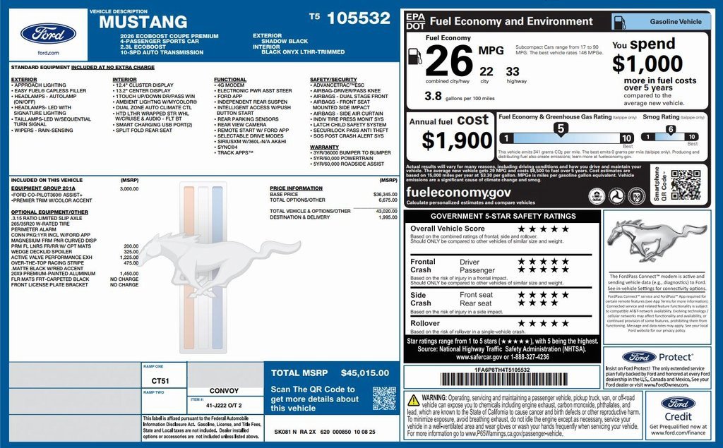 New 2026 Ford Mustang Premium image 2